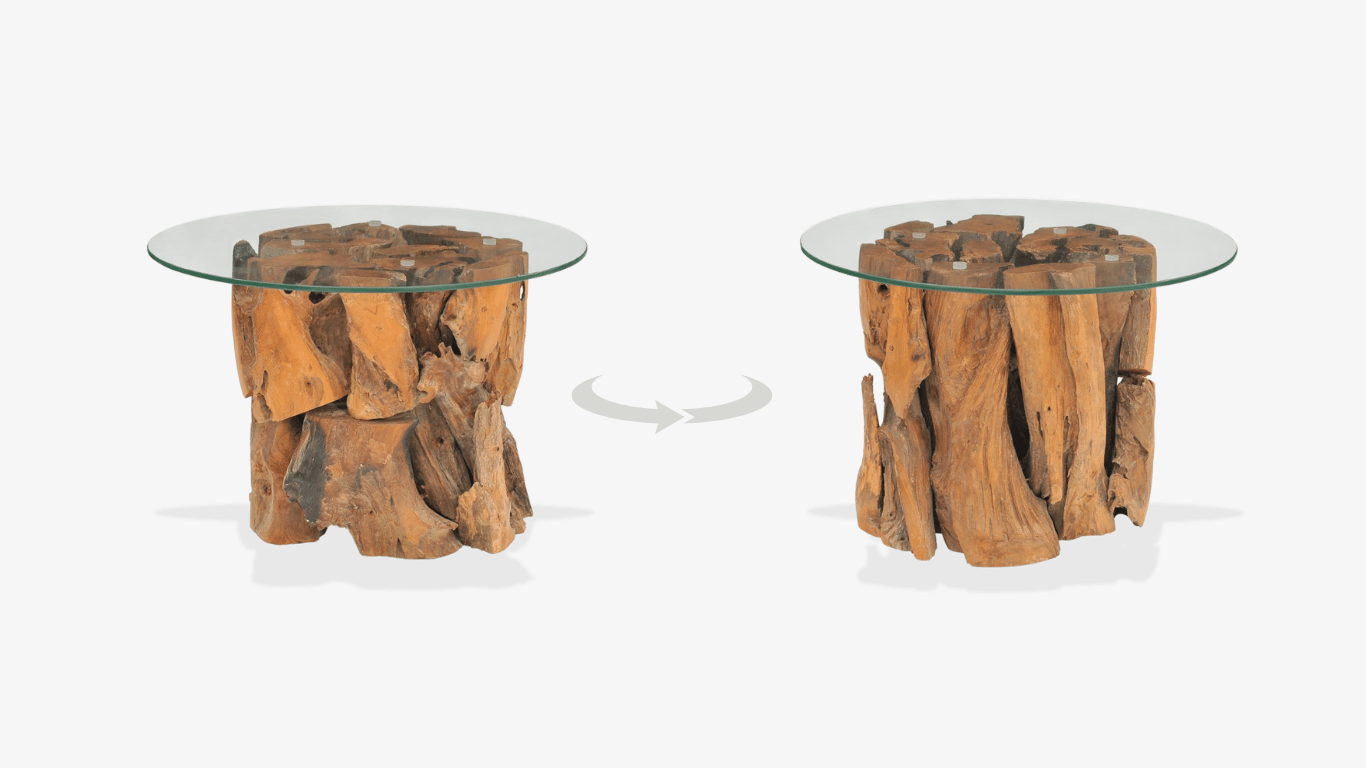 Coastal Driftwood Coffee Table with Glass Top