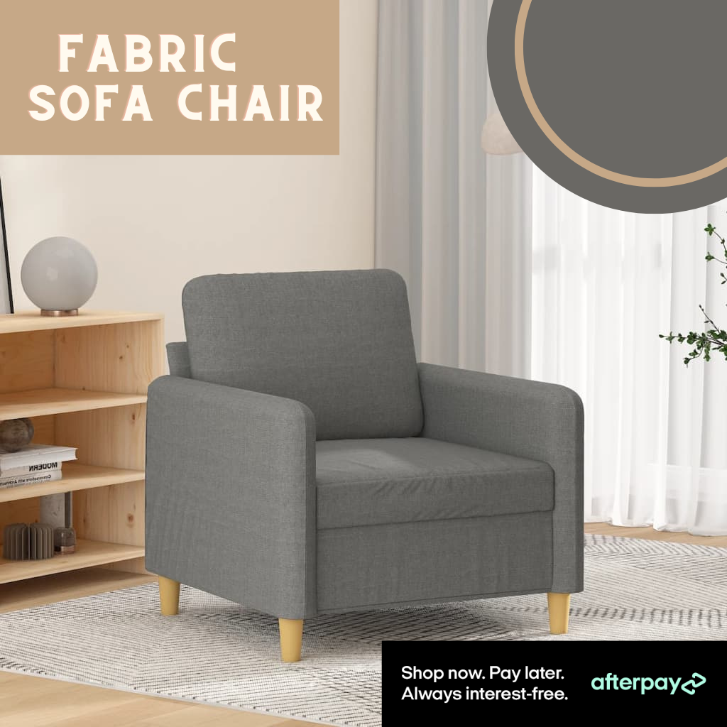 60cm Wide Dark Grey Fabric Sofa Chair