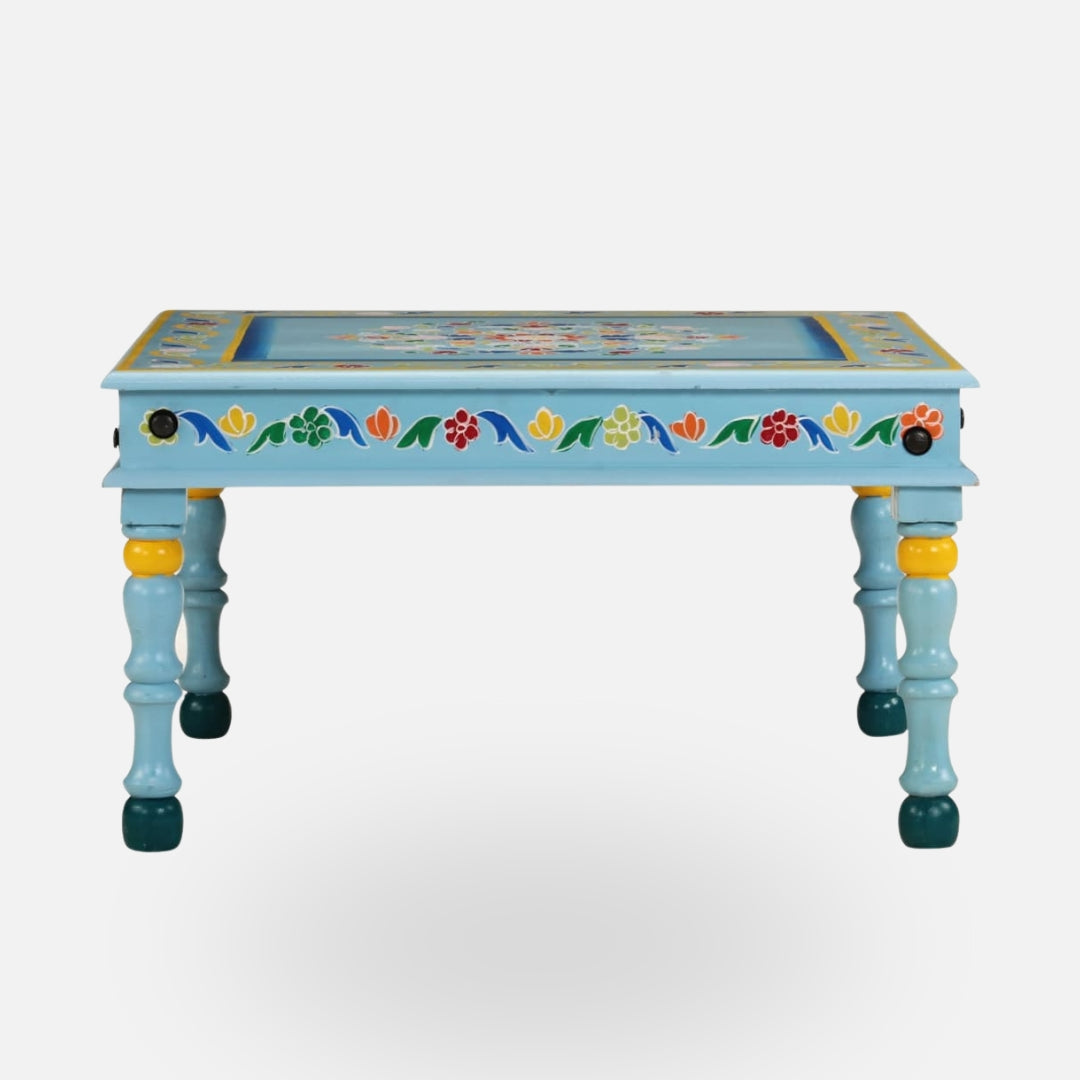 Hand-Painted Coffee Table Turquoise