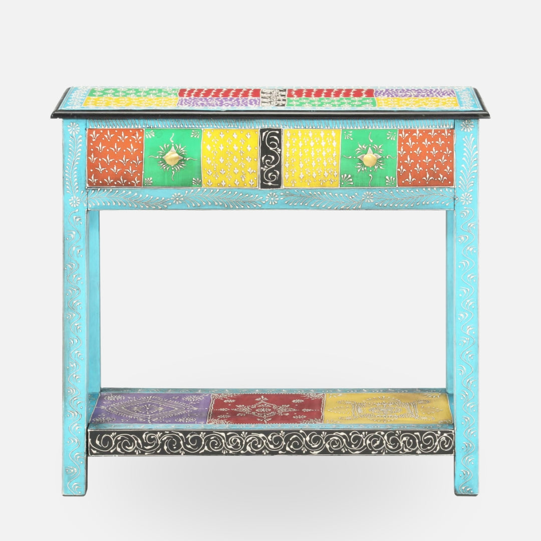 Hand-Painted Vibrant Console Table