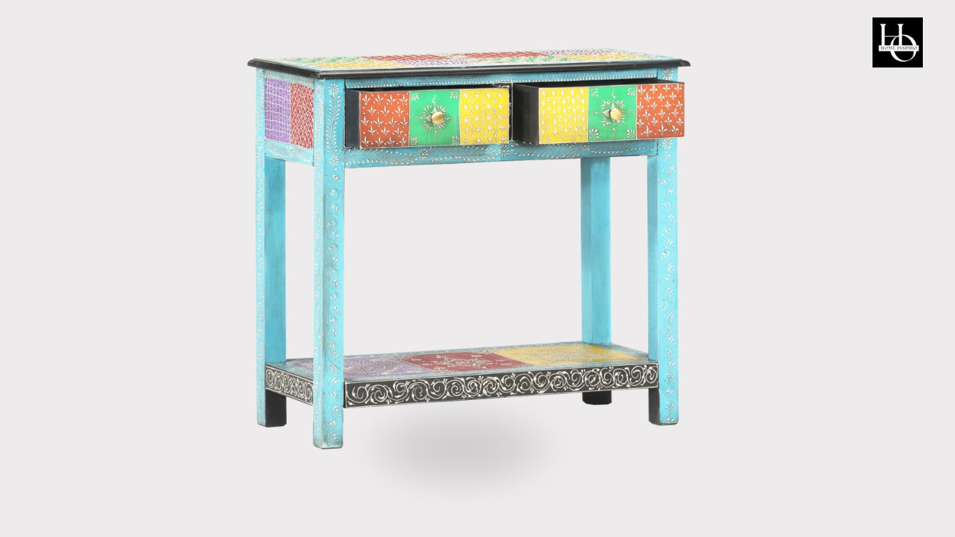 Hand-Painted Vibrant Console Table