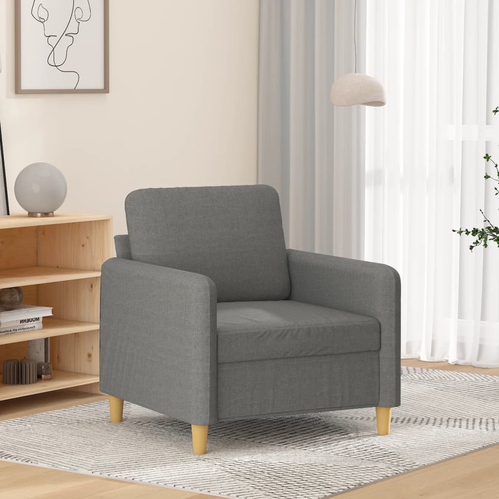 Luxurious Lounging: 60cm Wide Dark Grey Fabric Sofa Chair