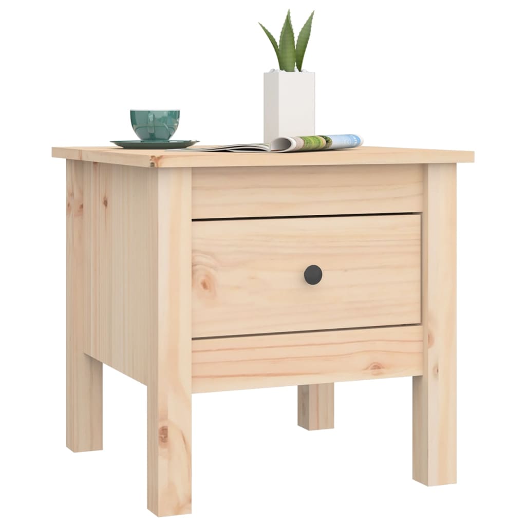 Contemporary Classic: Solid Pine Wood Side Table - 40x40x39 cm