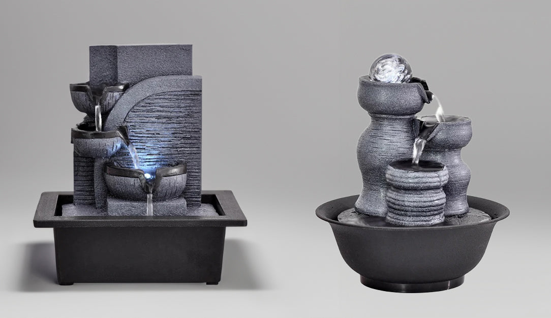 Modern Zen Cascade Tabletop Fountain