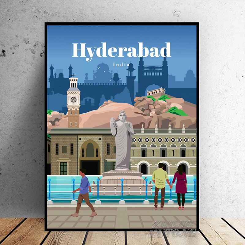 Modern unique city wall art 11 inch x 17 inch