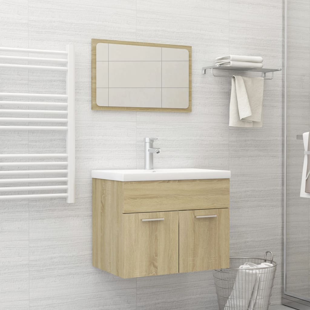 Revamp Your Bathroom: Stylish Grey Engineered Wood Furniture Set