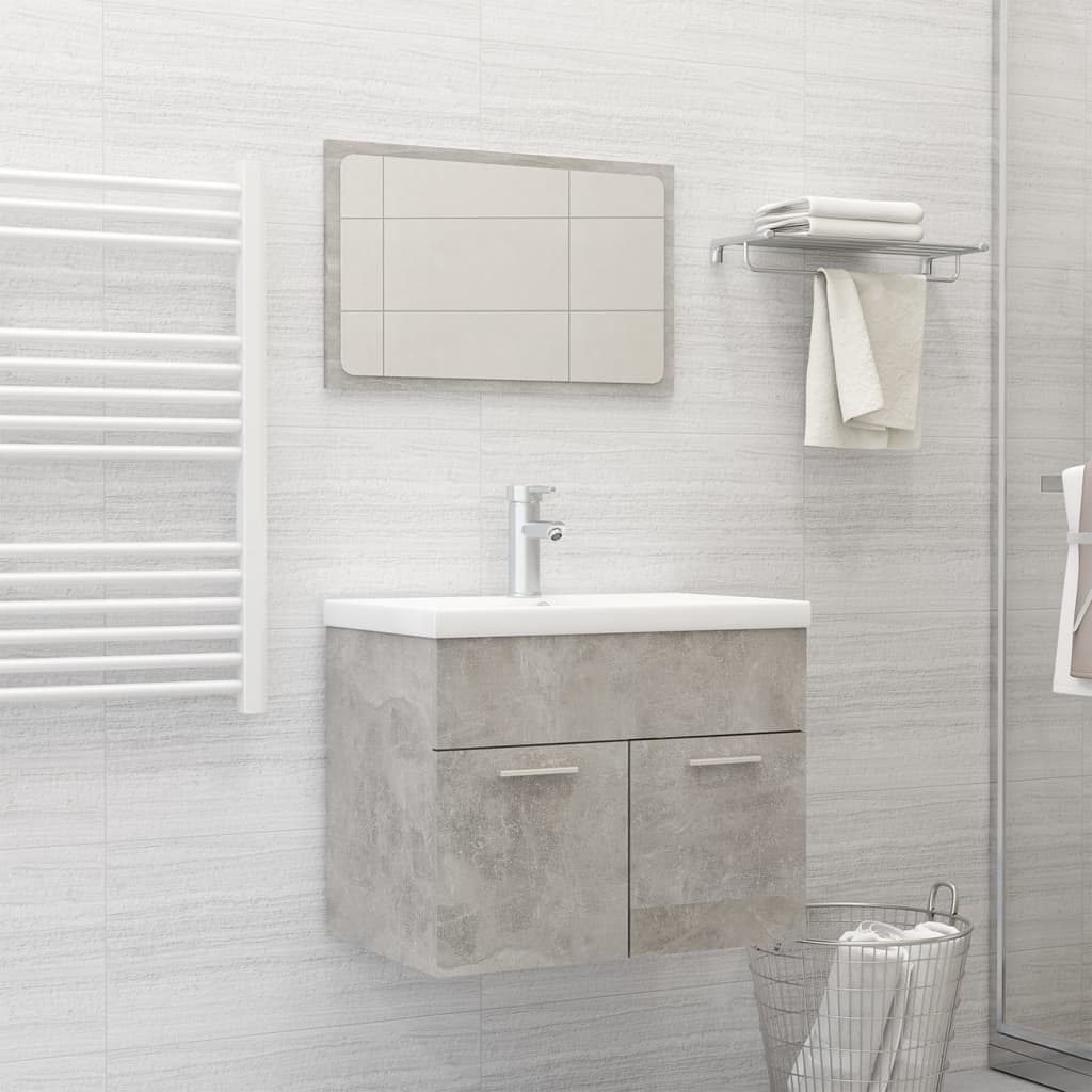 Revamp Your Bathroom: Stylish Grey Engineered Wood Furniture Set