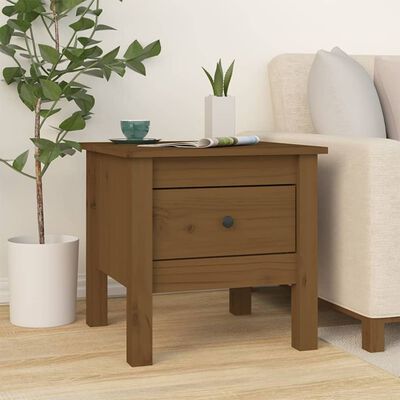 Contemporary Classic: Solid Pine Wood Side Table - 40x40x39 cm